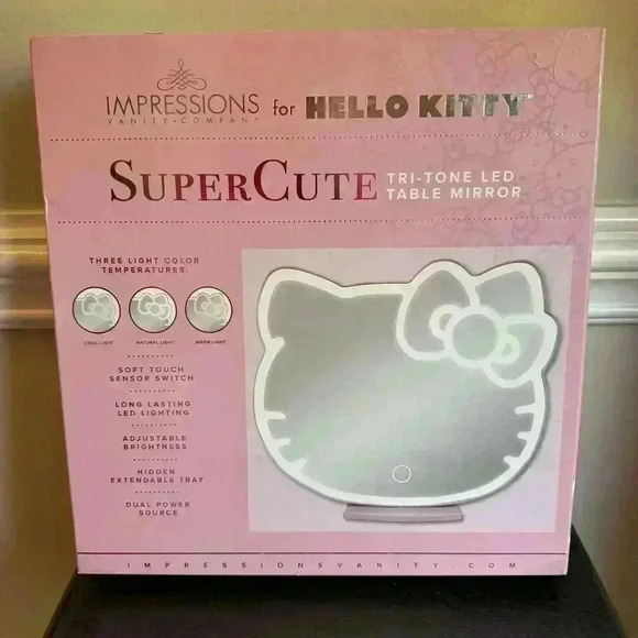 Impressions Vanity Company X HELLO KITTY Skin Care/ Vanity LED Table Mirror NEW - Picture 1 of 4